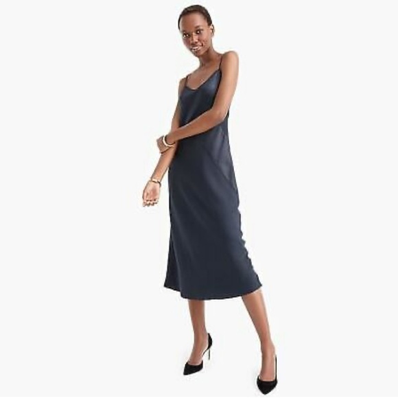 J. Crew Collection Navy Slip Dress NWOT - Picture 6 of 16